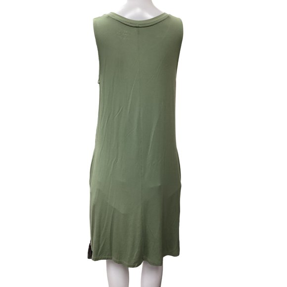 Sleeveless Avocado Green Dress M 8-10 SKU 632 - Picture 3 of 5
